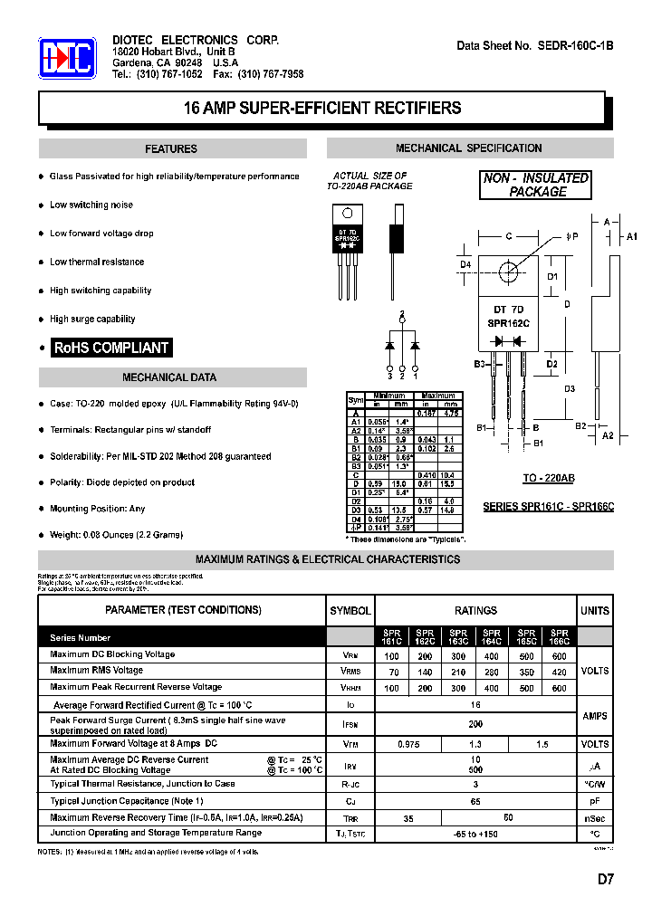 SEDR-160C-1B_5539954.PDF Datasheet