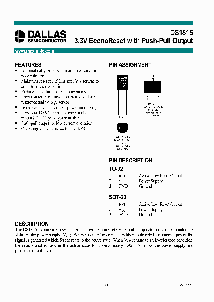 DS1815R-20-U_5540765.PDF Datasheet