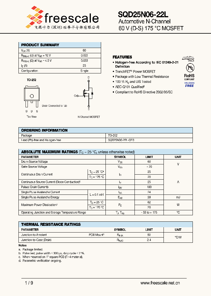 SQD25N06-22L_5542053.PDF Datasheet
