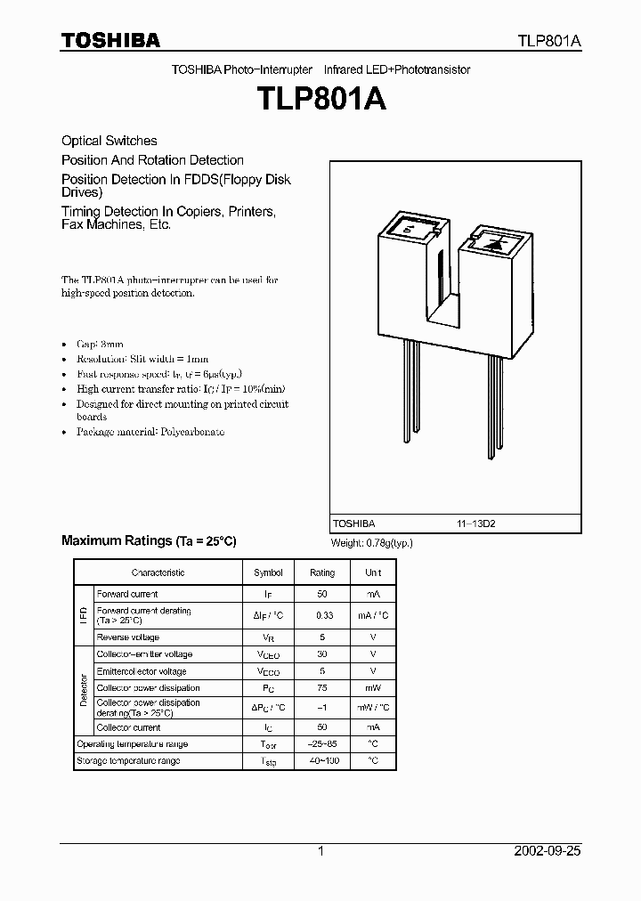 TLP801A_5543089.PDF Datasheet