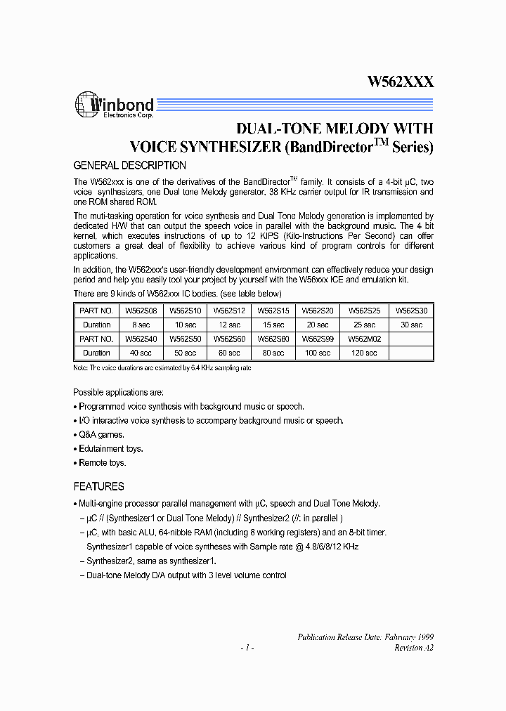 W562S99_5545252.PDF Datasheet