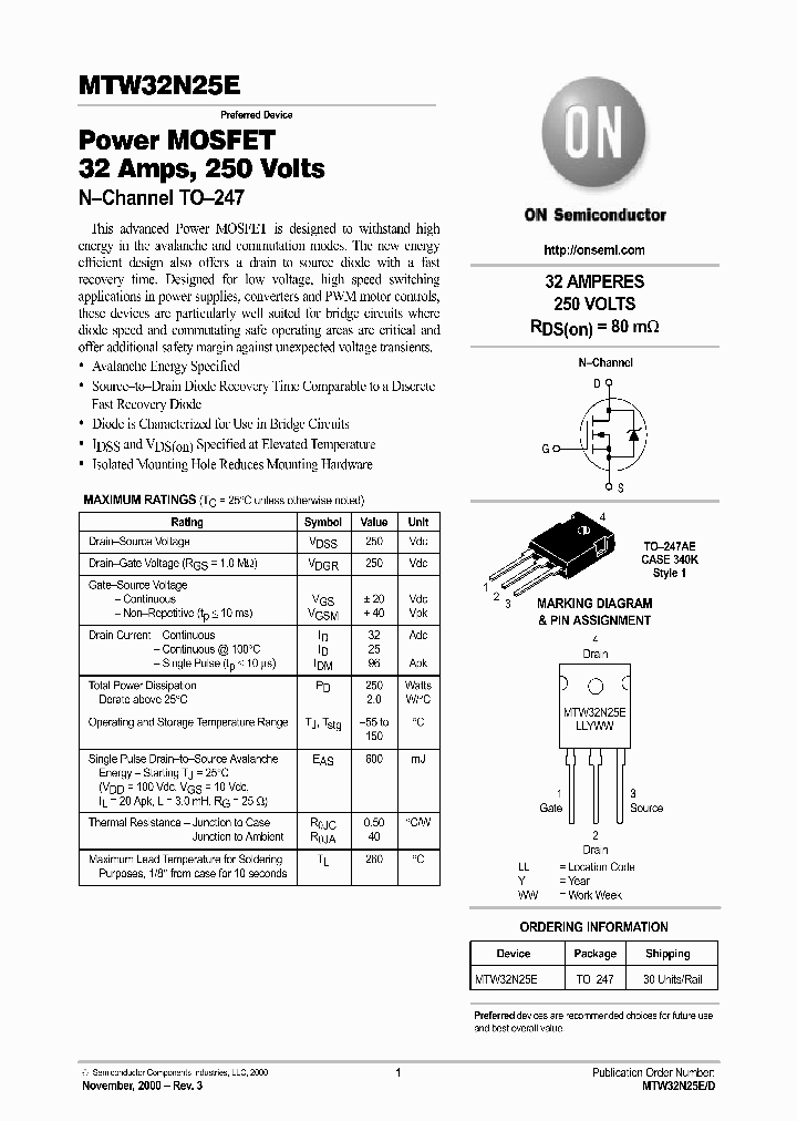 MTW32N25E-D_5546833.PDF Datasheet