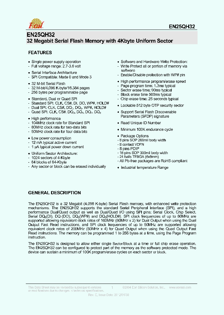 EN25QH32-104FIP_5548134.PDF Datasheet