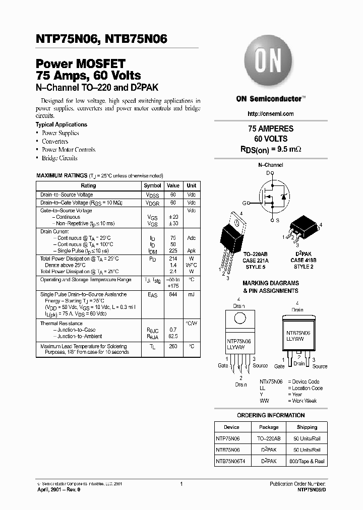 NTP75N06-D_5548758.PDF Datasheet