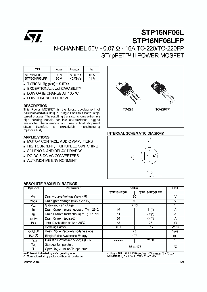 STP16NF06LFP_5551219.PDF Datasheet