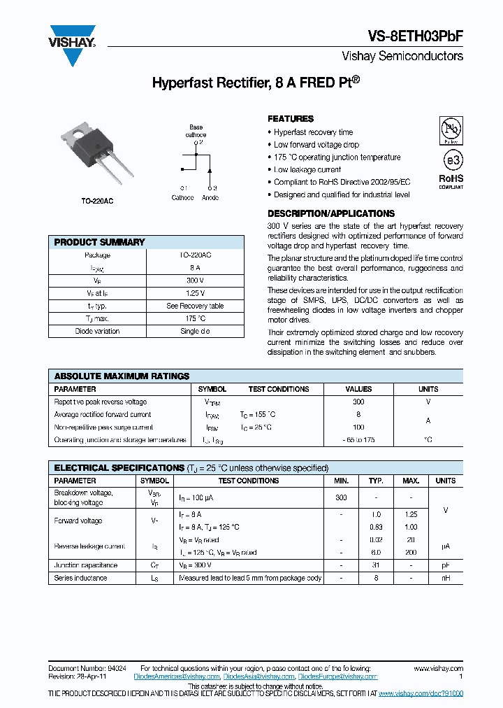 8ETH03PBF_5552405.PDF Datasheet