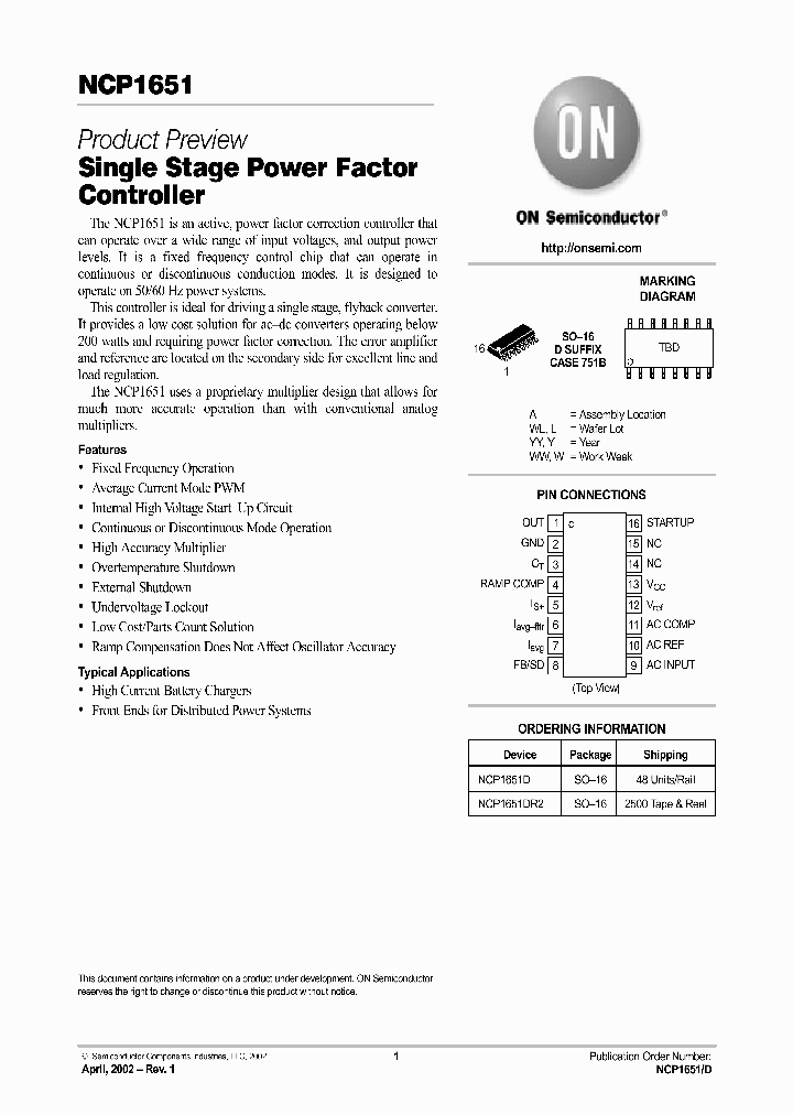NCP1651-D_5553475.PDF Datasheet