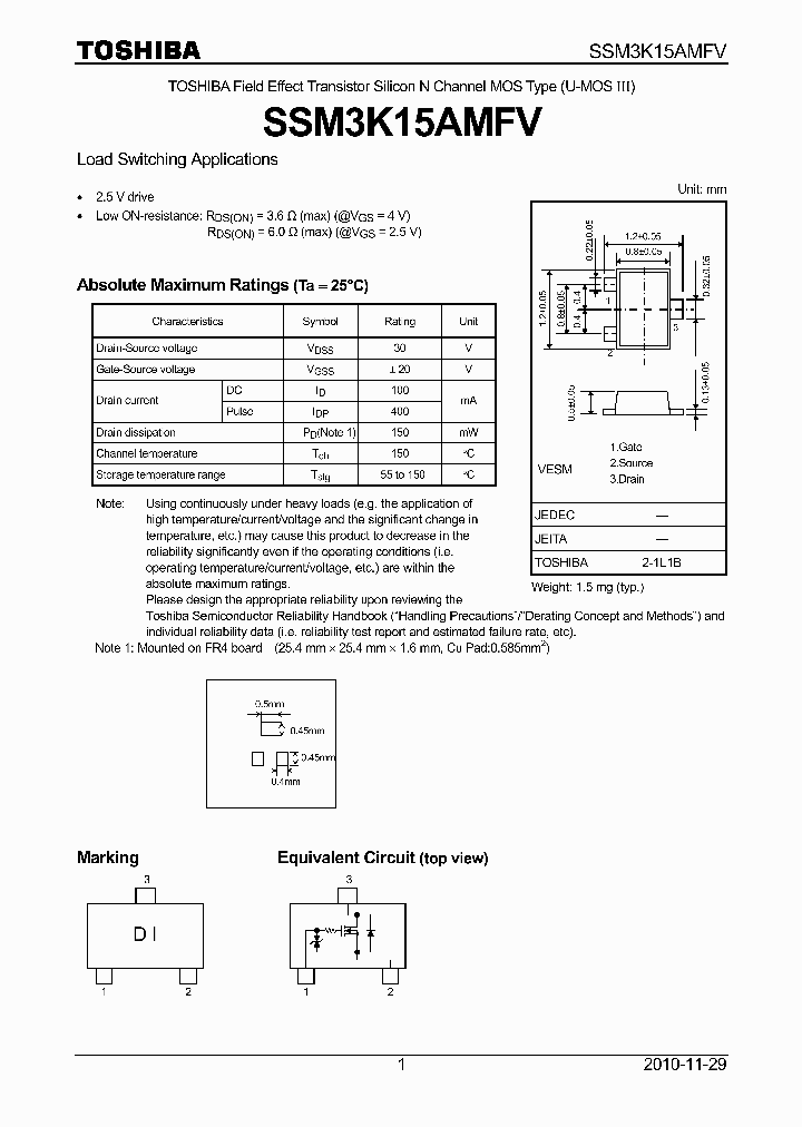 SSM3K15AMFV_5557468.PDF Datasheet