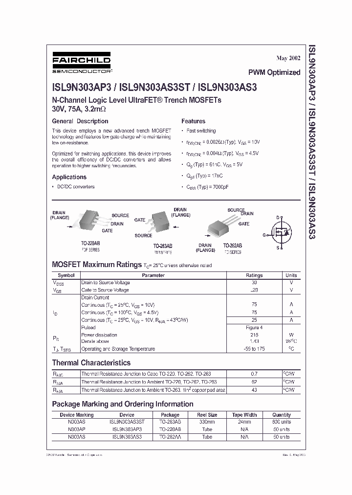 ISL9N303AP3_5561118.PDF Datasheet