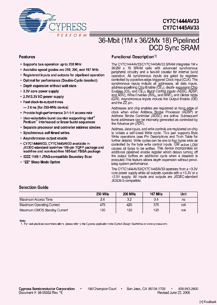 CY7C1444AV33-200AXC_5567788.PDF Datasheet