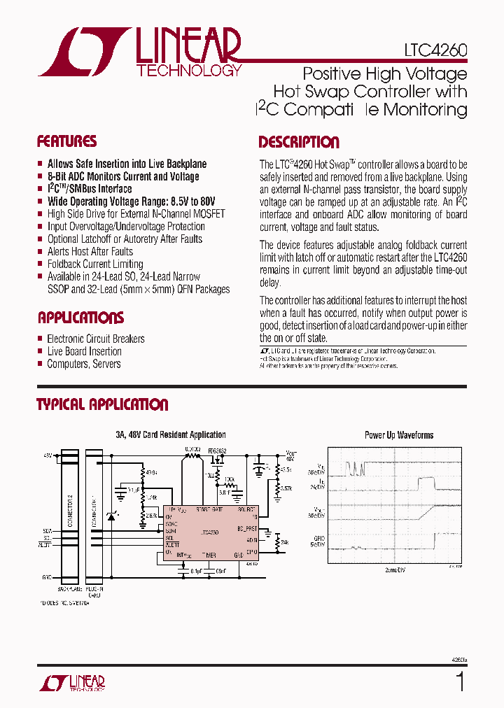 LTC4260CGNTRPBF_5568657.PDF Datasheet