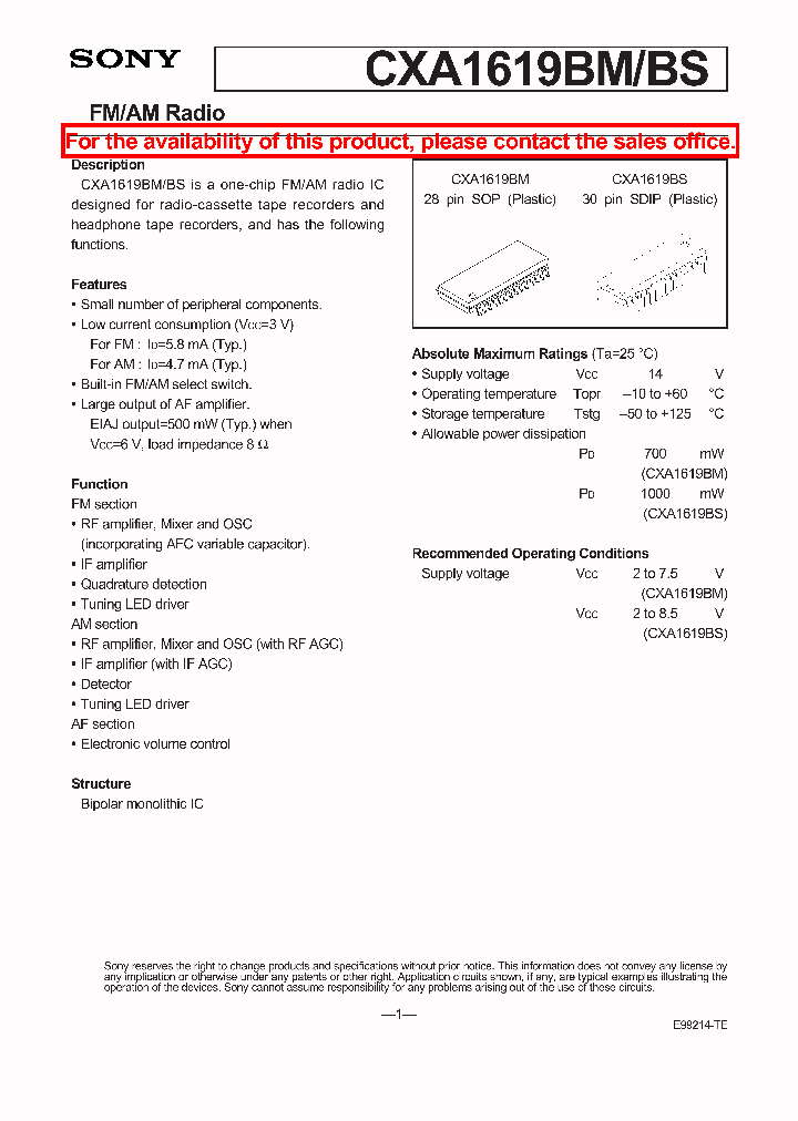 CXA1619BMBS_5573230.PDF Datasheet
