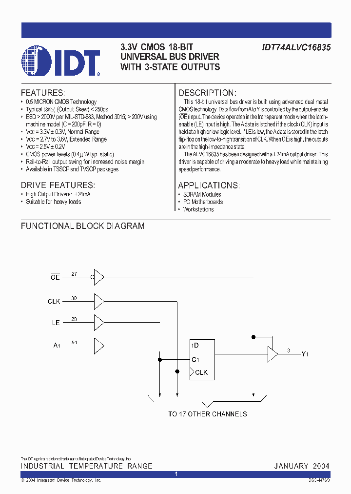 IDT74ALVC16835PA_5574412.PDF Datasheet