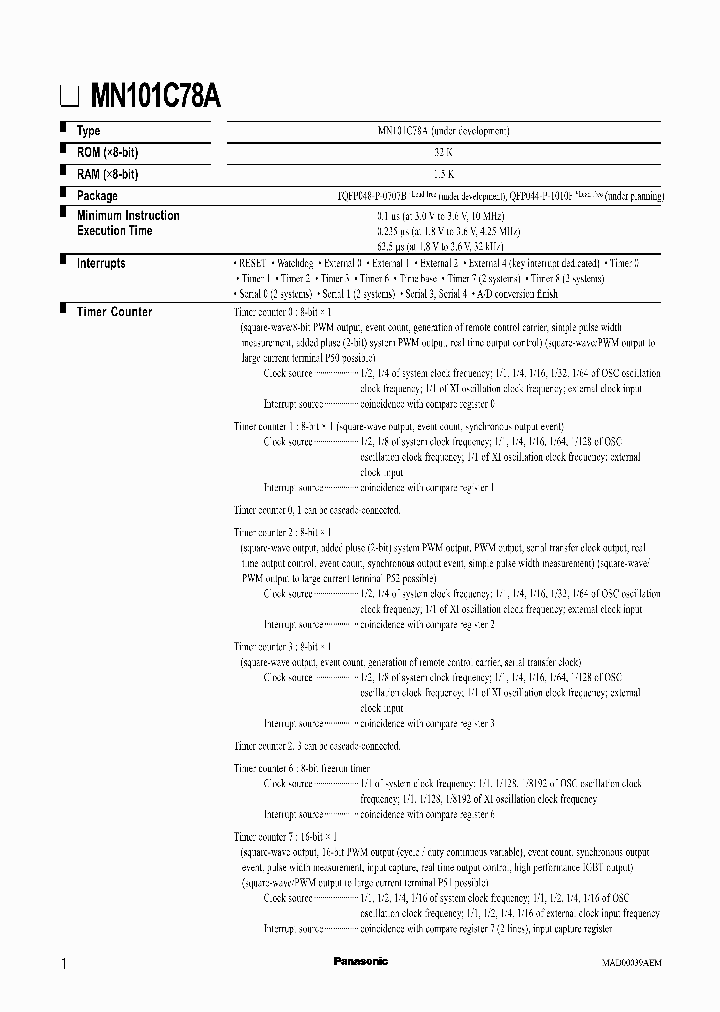 MN101C78A_5576631.PDF Datasheet
