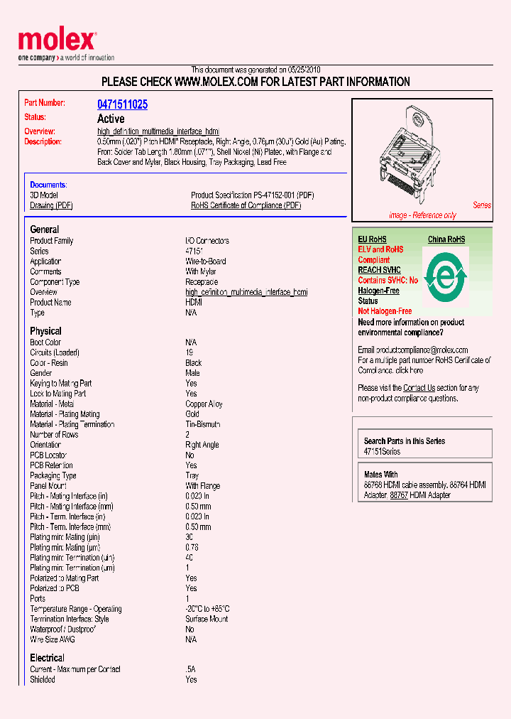 47151-1025_5577634.PDF Datasheet