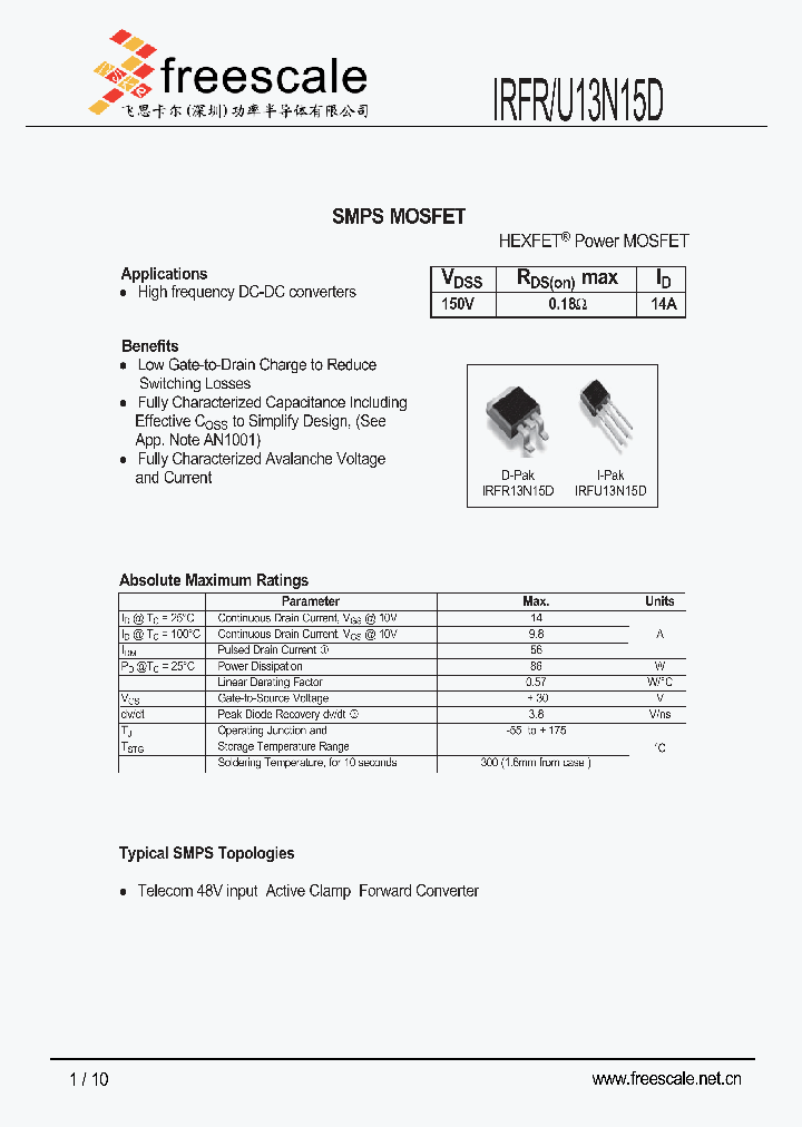 IRFR13N15D_5584333.PDF Datasheet