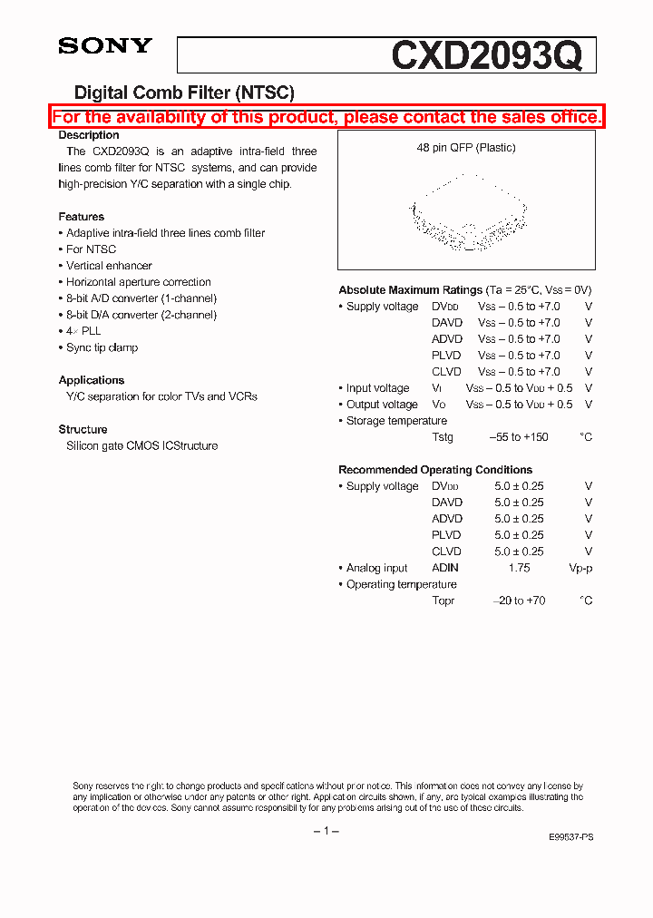 CXD2093Q_5603213.PDF Datasheet