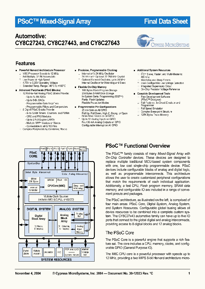 CY8C27443E_5611789.PDF Datasheet