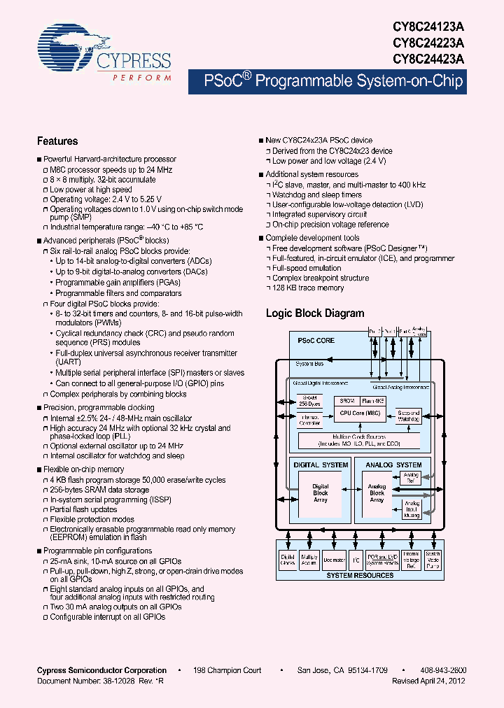 CY8C24123A-24SXI_5591660.PDF Datasheet
