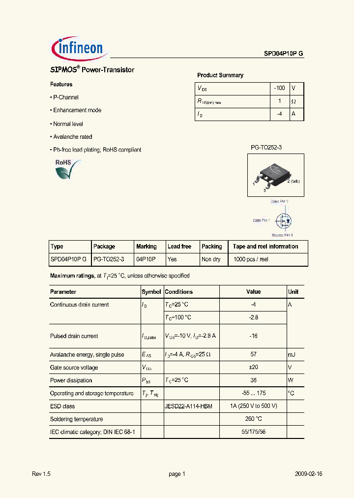SPD04P10P_5613368.PDF Datasheet