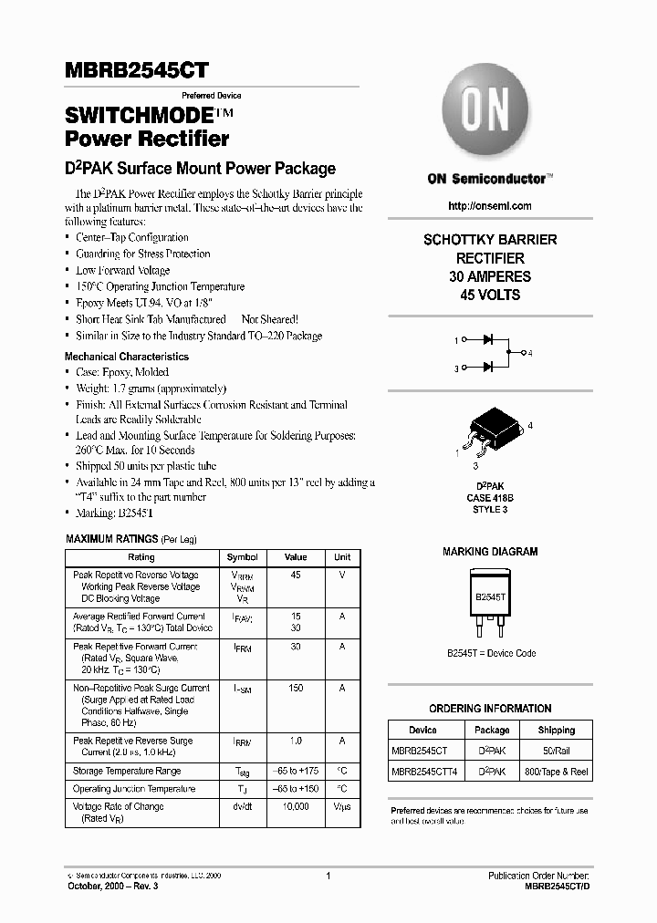 MBRB2545CT-D_5595641.PDF Datasheet