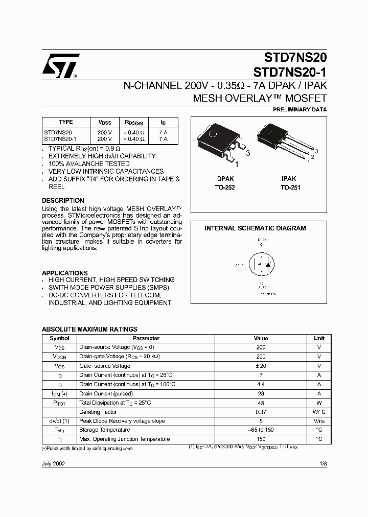 STD7NS20_5597307.PDF Datasheet