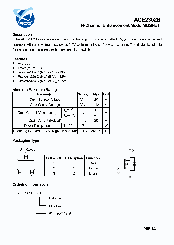 ACE2302B_5610106.PDF Datasheet