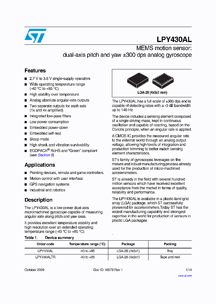 LPY430AL_5617370.PDF Datasheet