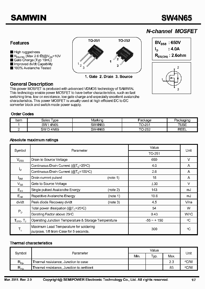 SWD4N65_5617943.PDF Datasheet