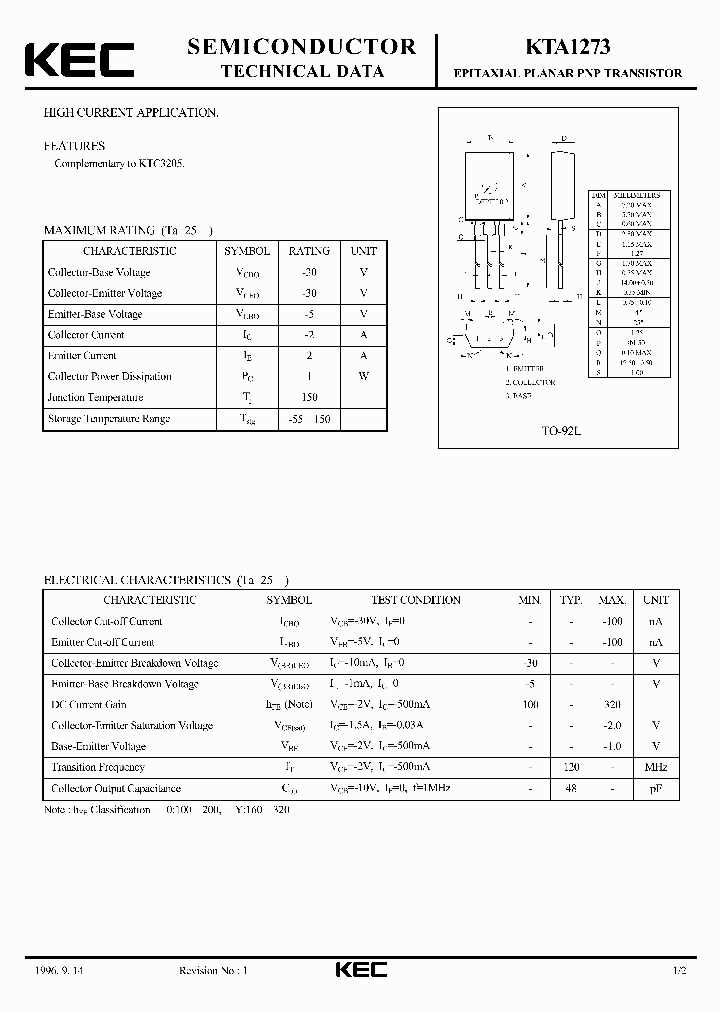 KTA1273_5619309.PDF Datasheet