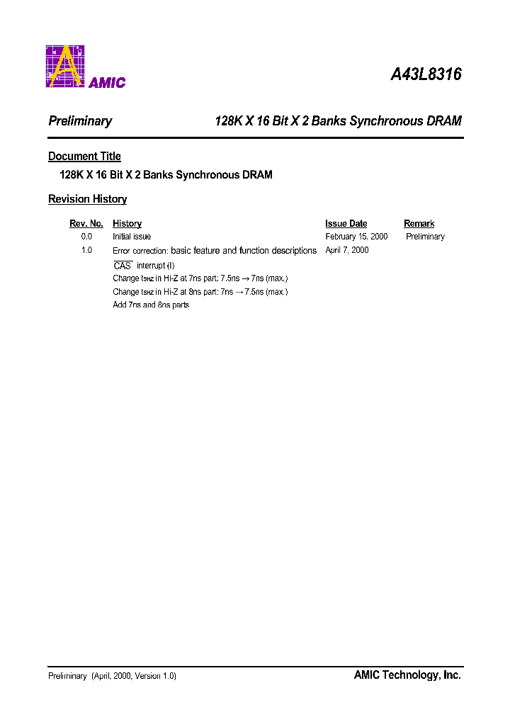 A43L8316_5619597.PDF Datasheet