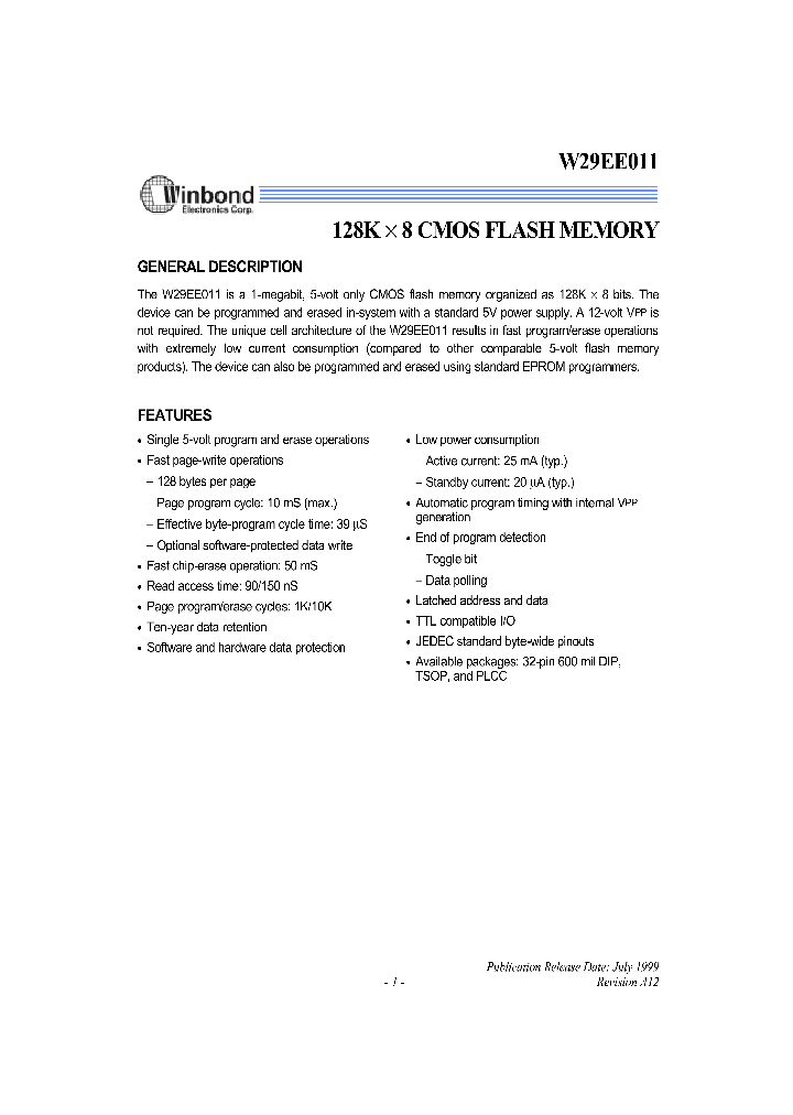 W29EE011PT_5622027.PDF Datasheet