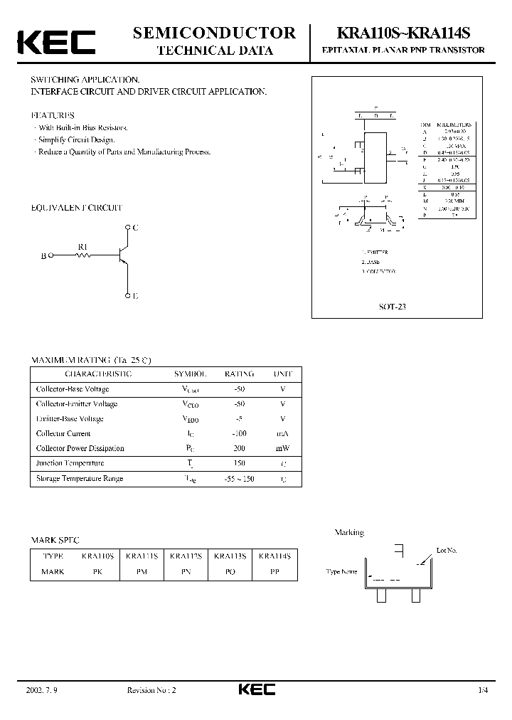 KRA113S_5622536.PDF Datasheet