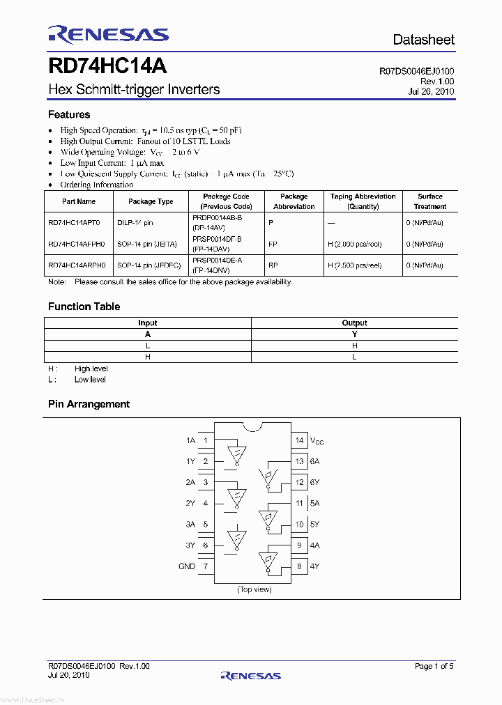 RD74HC14A_5622653.PDF Datasheet