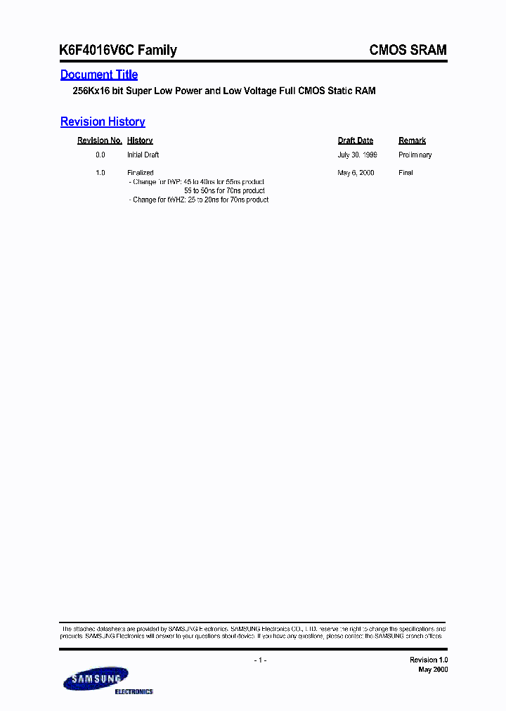 K6F4016V6CFAMILY_5624555.PDF Datasheet