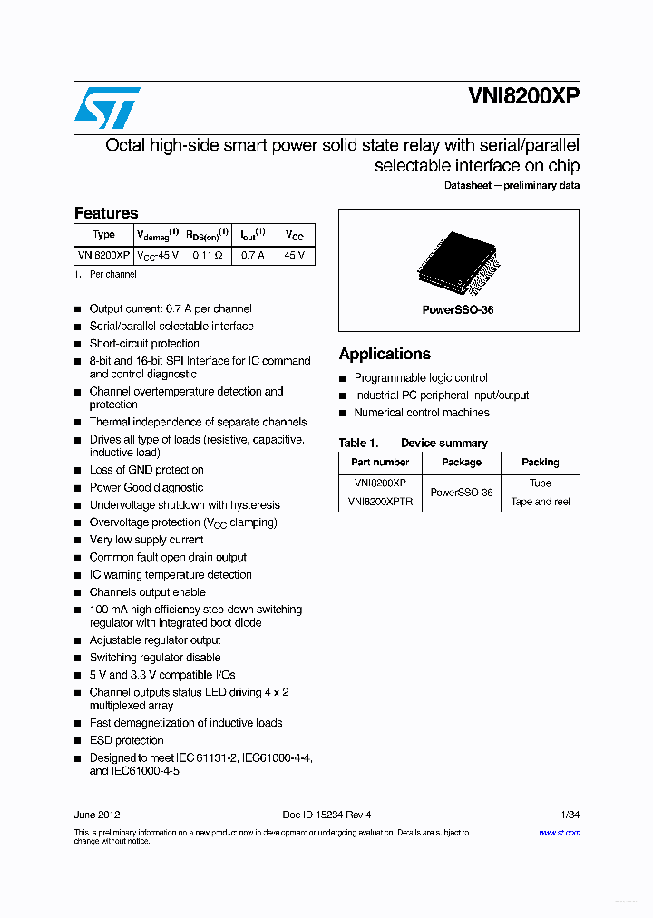 VNI8200XP_5624576.PDF Datasheet