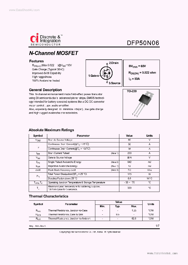 DFP50N06_5632435.PDF Datasheet