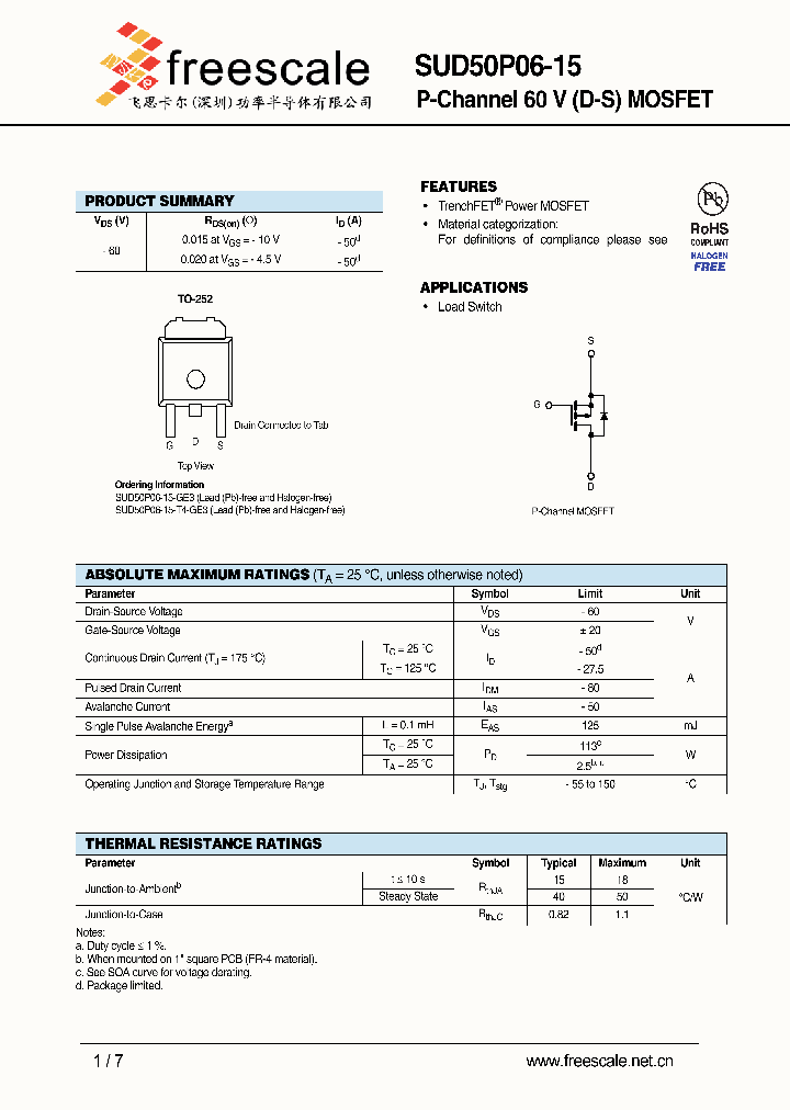SUD50P06-15_5640395.PDF Datasheet