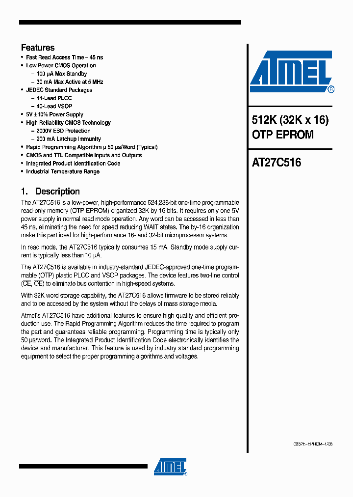 AT27C516-45VI_5642442.PDF Datasheet