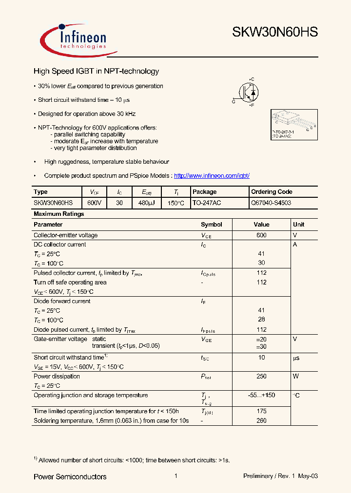 SKW30N60HS_5645362.PDF Datasheet