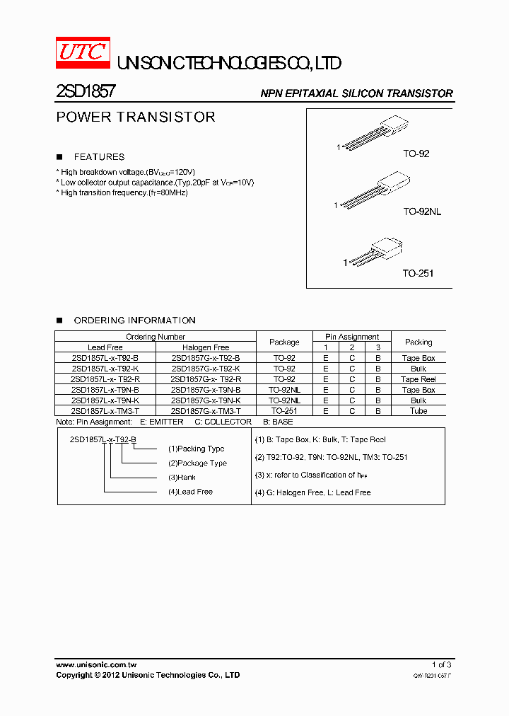 2SD1857L-X-T92-R_5655490.PDF Datasheet
