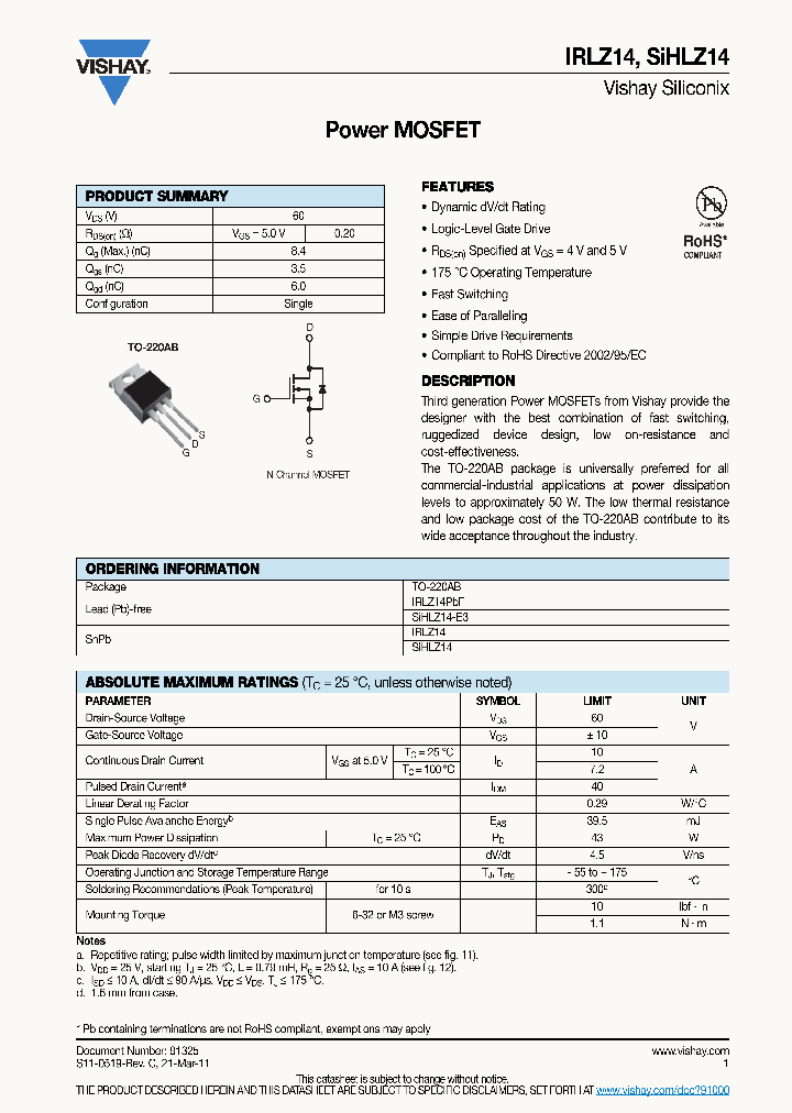 IRLZ1411_5656561.PDF Datasheet