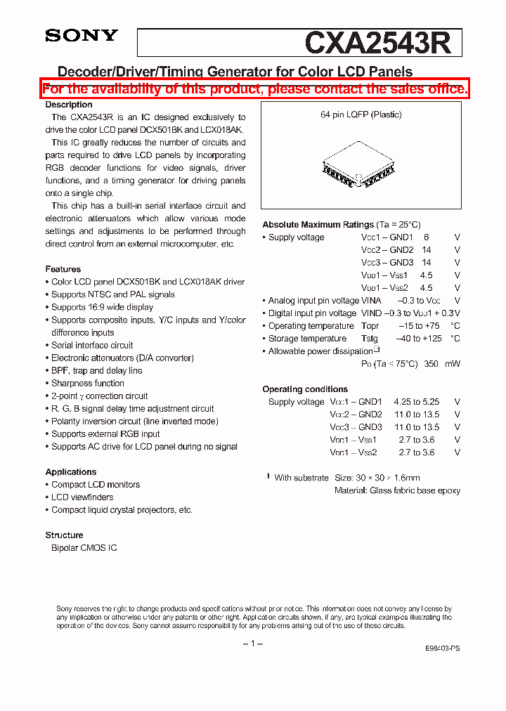 CXA2543R_5658530.PDF Datasheet