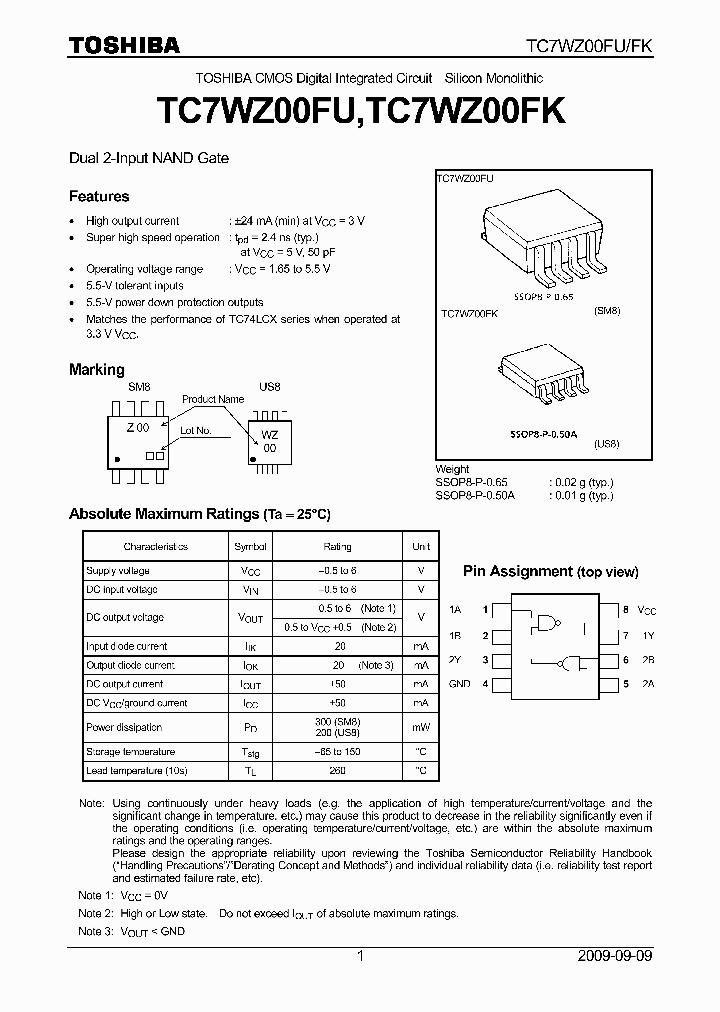 TC7WZ00FU09_5662239.PDF Datasheet