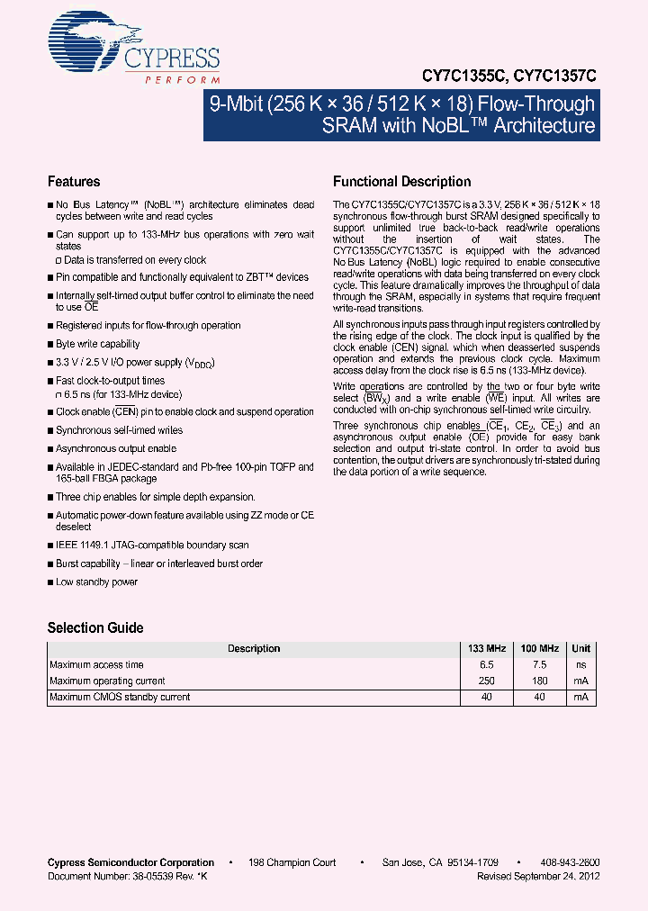 CY7C1355C-133AXC_5667046.PDF Datasheet