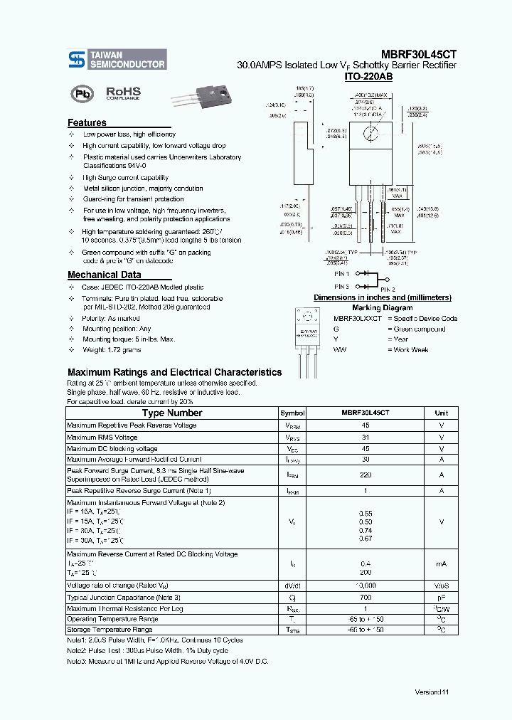 MBRF30L45CT11_5668684.PDF Datasheet