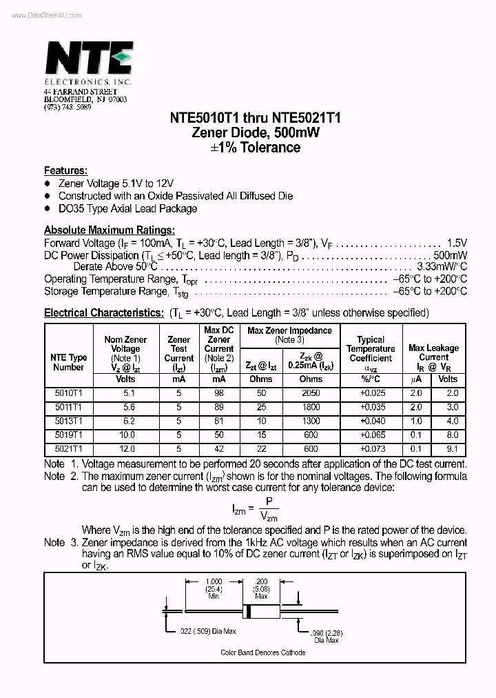NTE5021T1_5671498.PDF Datasheet