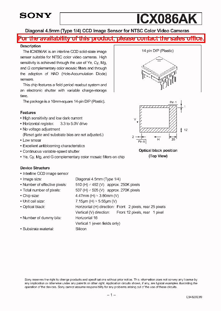 ICX086AK_5672325.PDF Datasheet