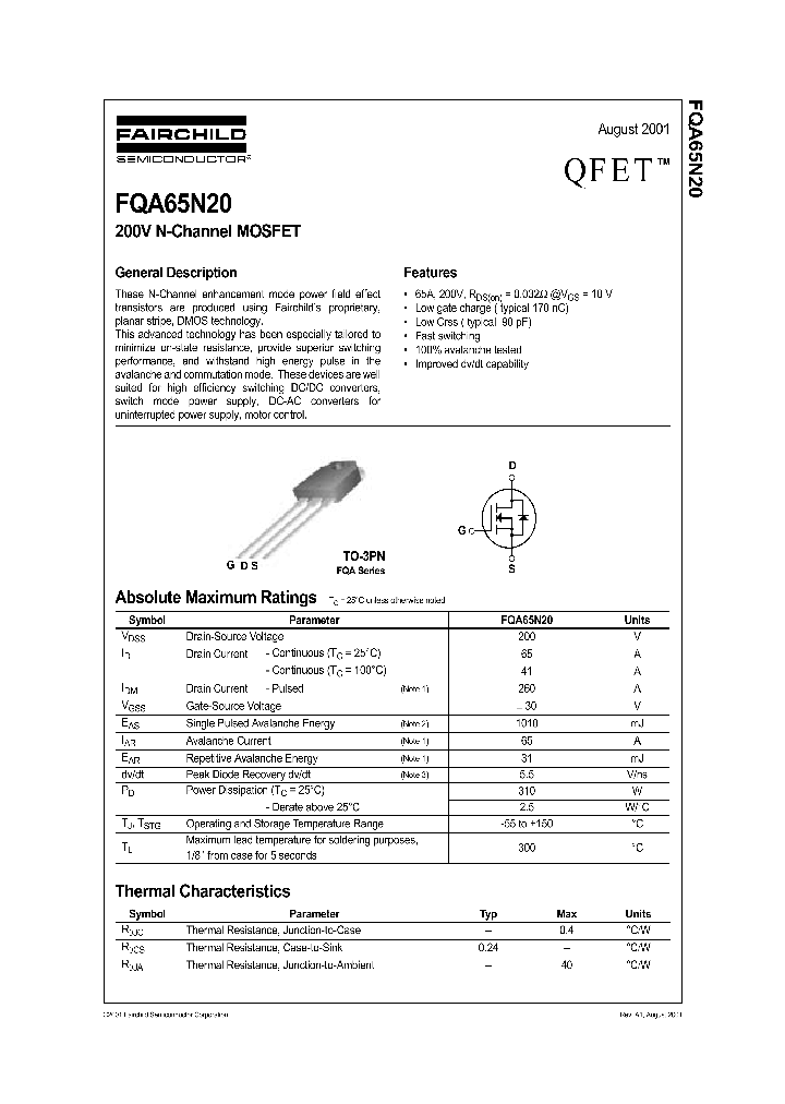 FQA65N20NL_5675496.PDF Datasheet
