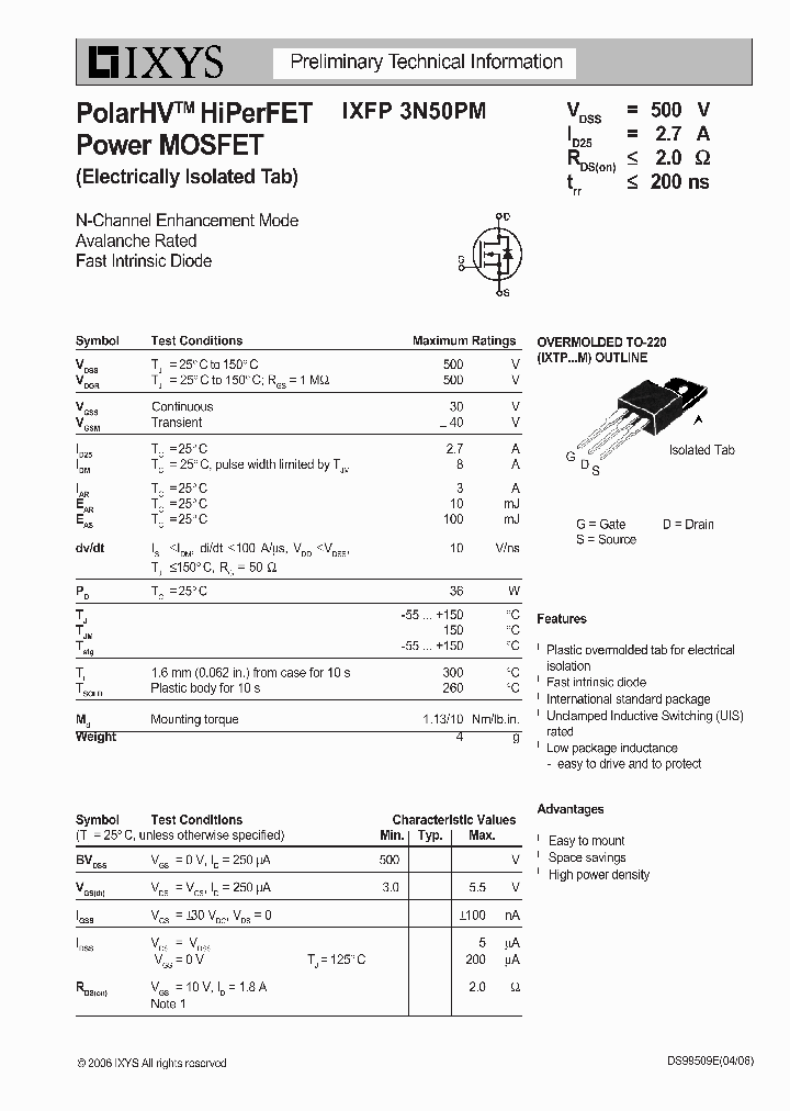 IXFP3N50PM_5675915.PDF Datasheet